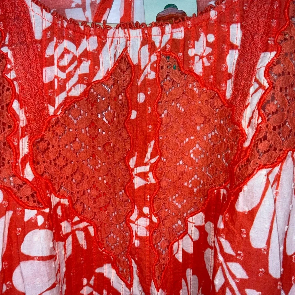 Farm Rio neon Jungle Floral Orange Blouse - Picture 4 of 7